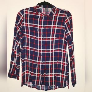 SALE - H&M Blue, Red, White Plaid Shirt